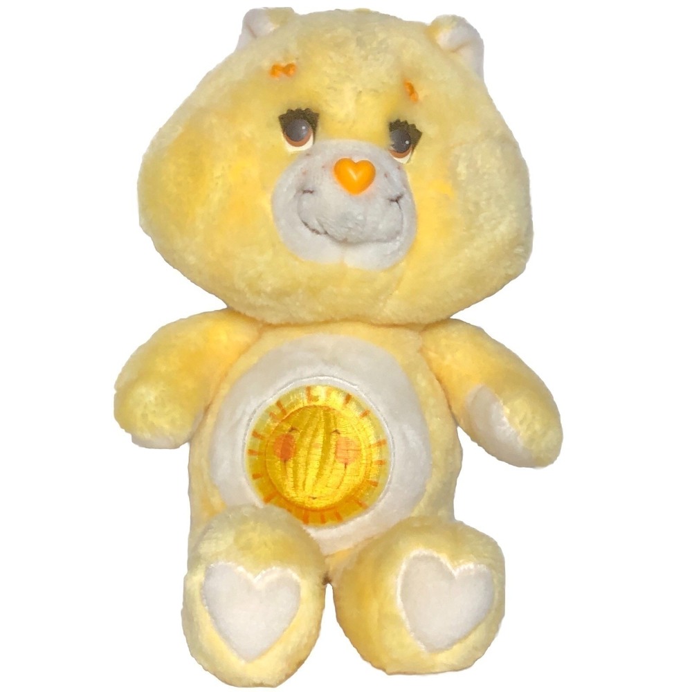 Kenner Funshine Bear‎ Vintage 1983 Yellow Plush Sun Belly Badge 13" Medium